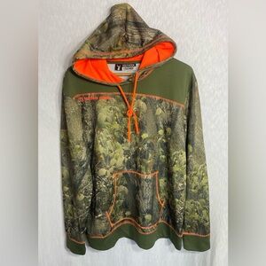 Southern Legends Men’s Camouflage And Orange Moisture Wicking Hoodie Size L